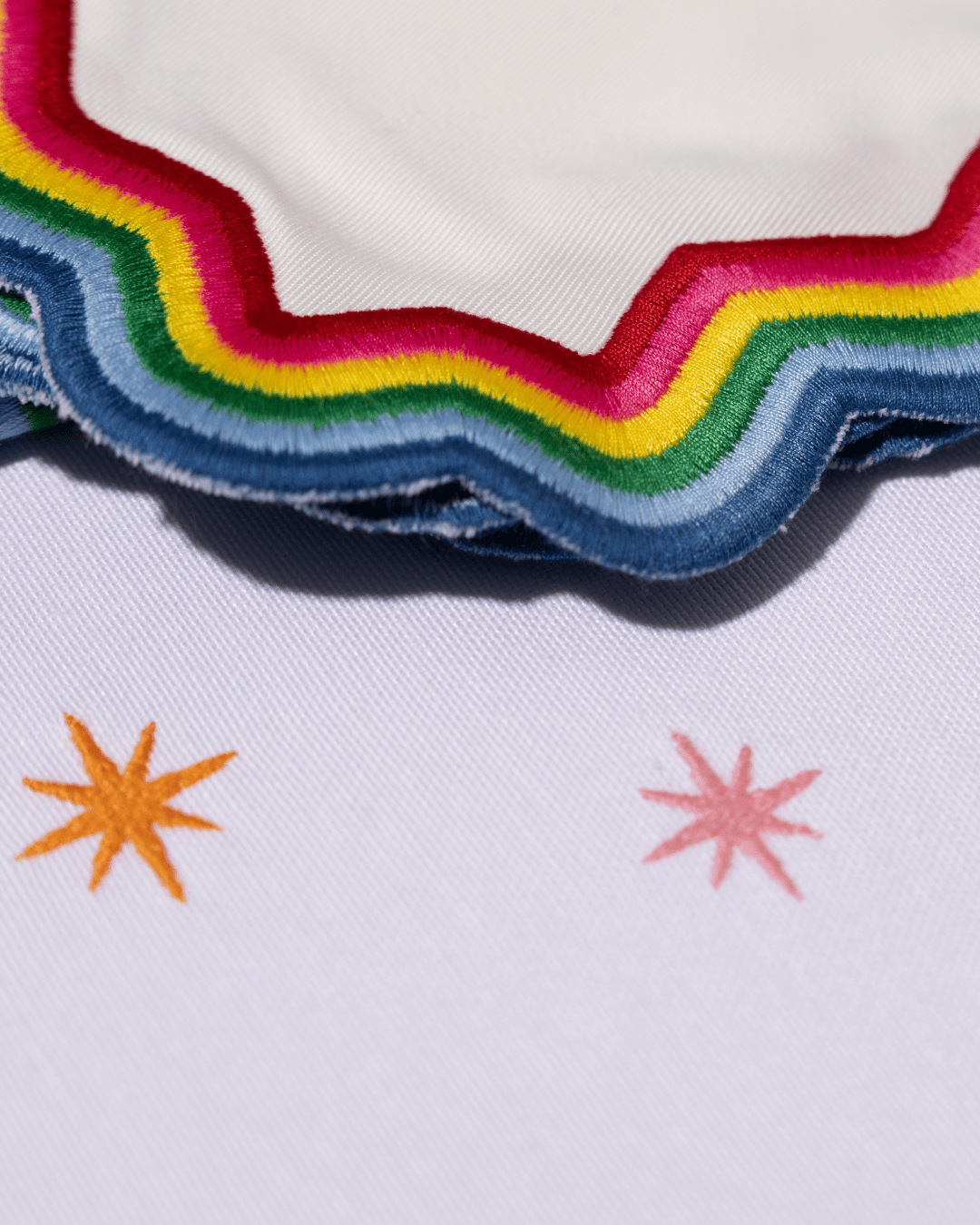 Henriette - Luxury Linens Placemats Starlight White with Multicolour Placemats (set of 4)