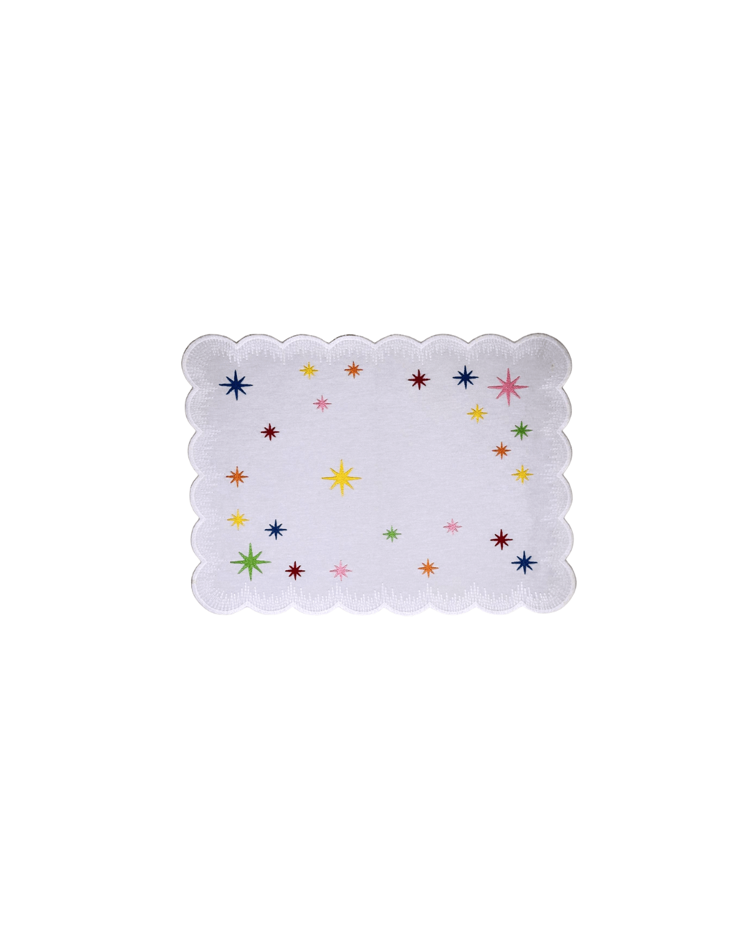 Henriette - Luxury Linens Placemats Starlight White with Multicolour Placemats (set of 4)