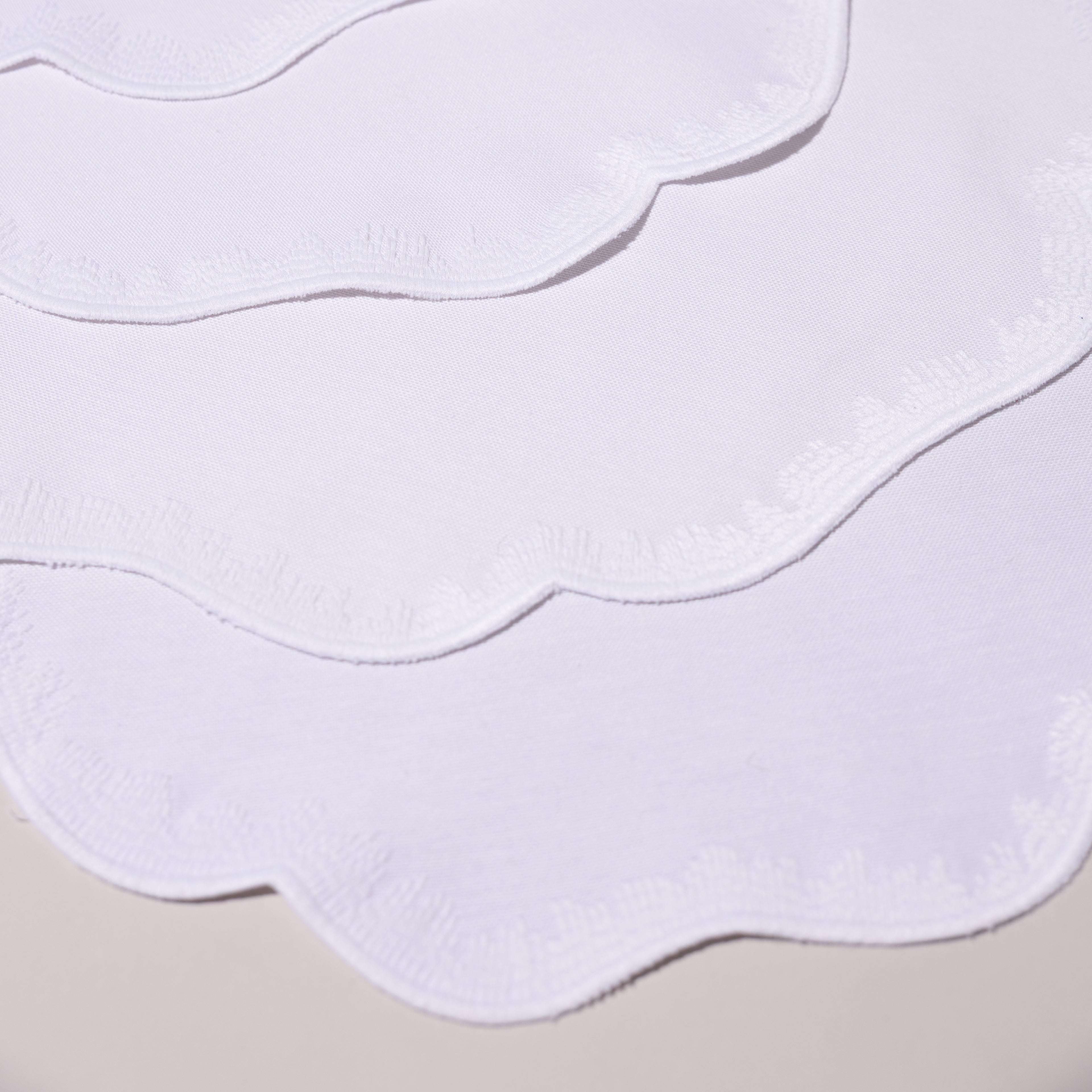 Round Clover White on White Placemats (set of 4)