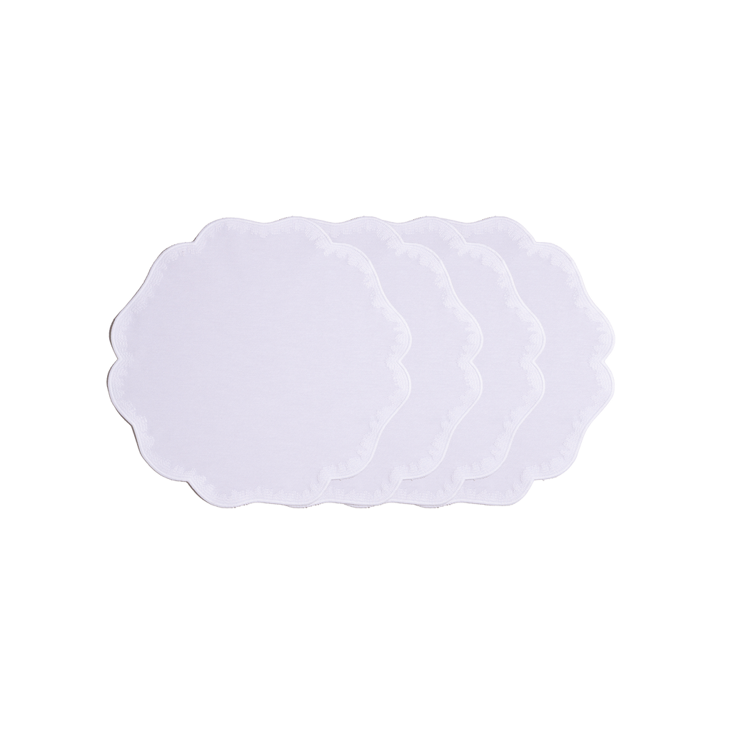 Round Clover White on White Placemats (set of 4)
