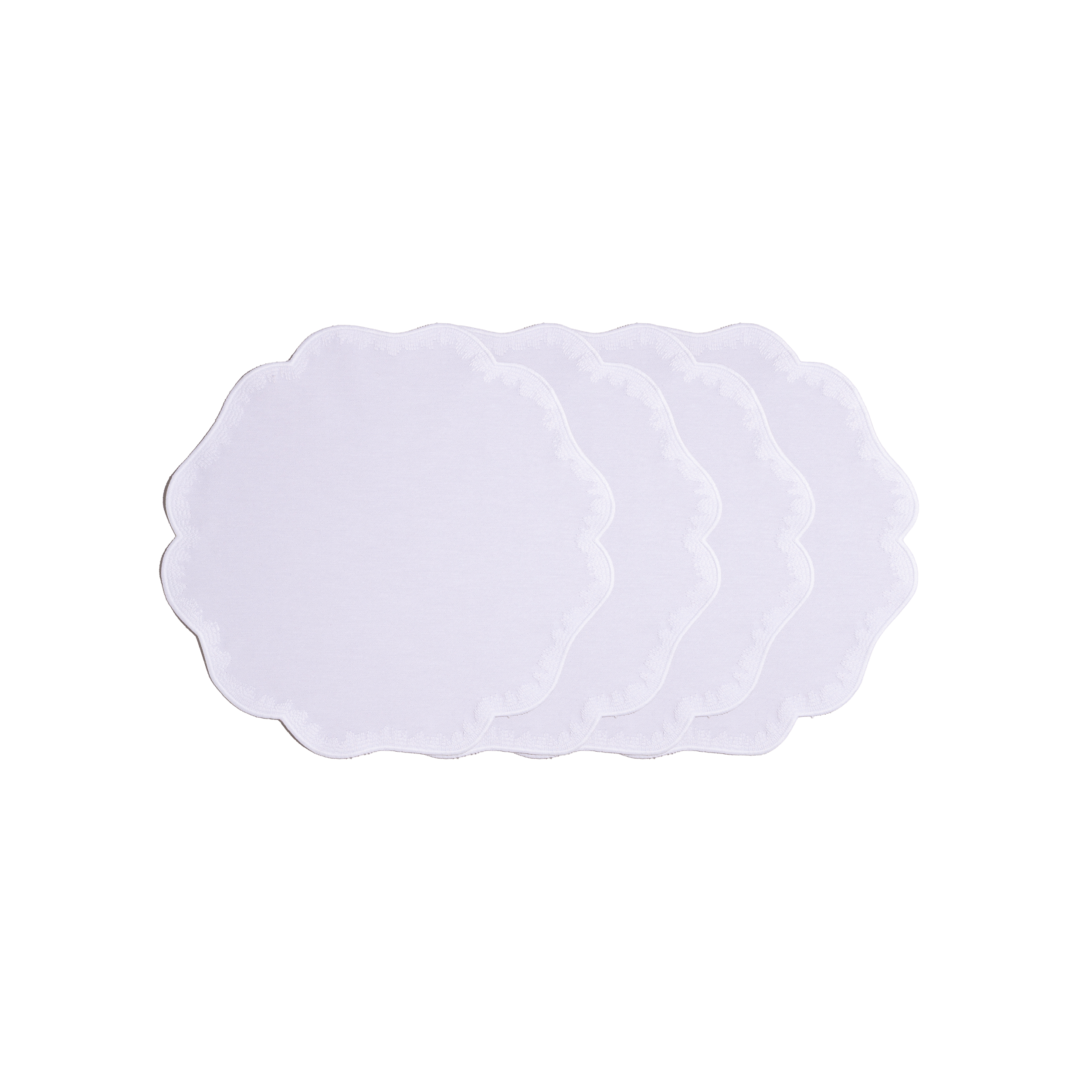 Round Clover White on White Placemats (set of 4)