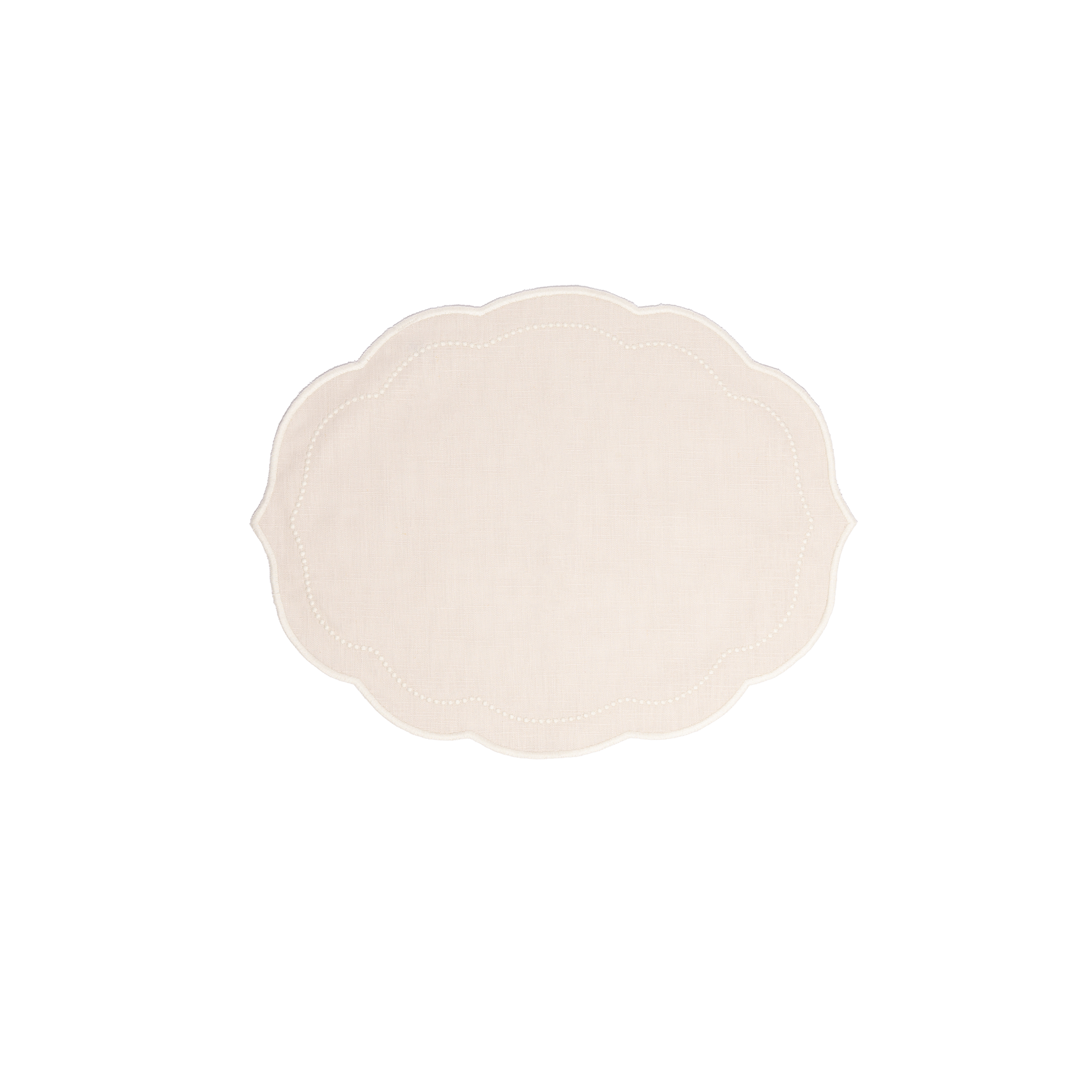 Pearl Oval Beige with White Placemat (set of 4)