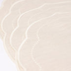 Pearl Oval Beige with White Placemat (set of 4)
