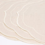 Pearl Oval Beige with White Placemat (set of 4)