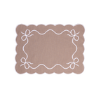 Classic Bow Mink with White Placemat (set of 4)