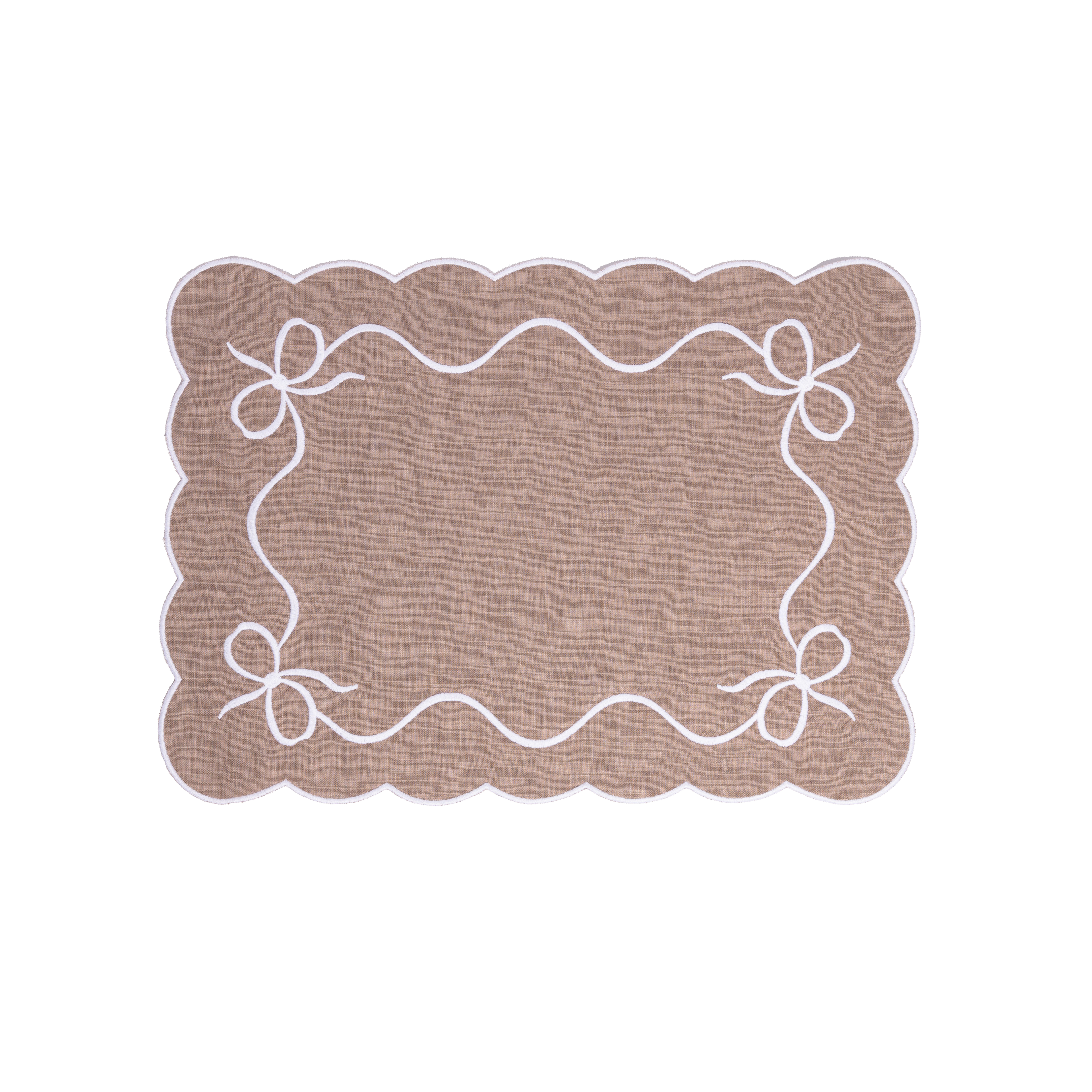 Classic Bow Mink with White Placemat (set of 4)