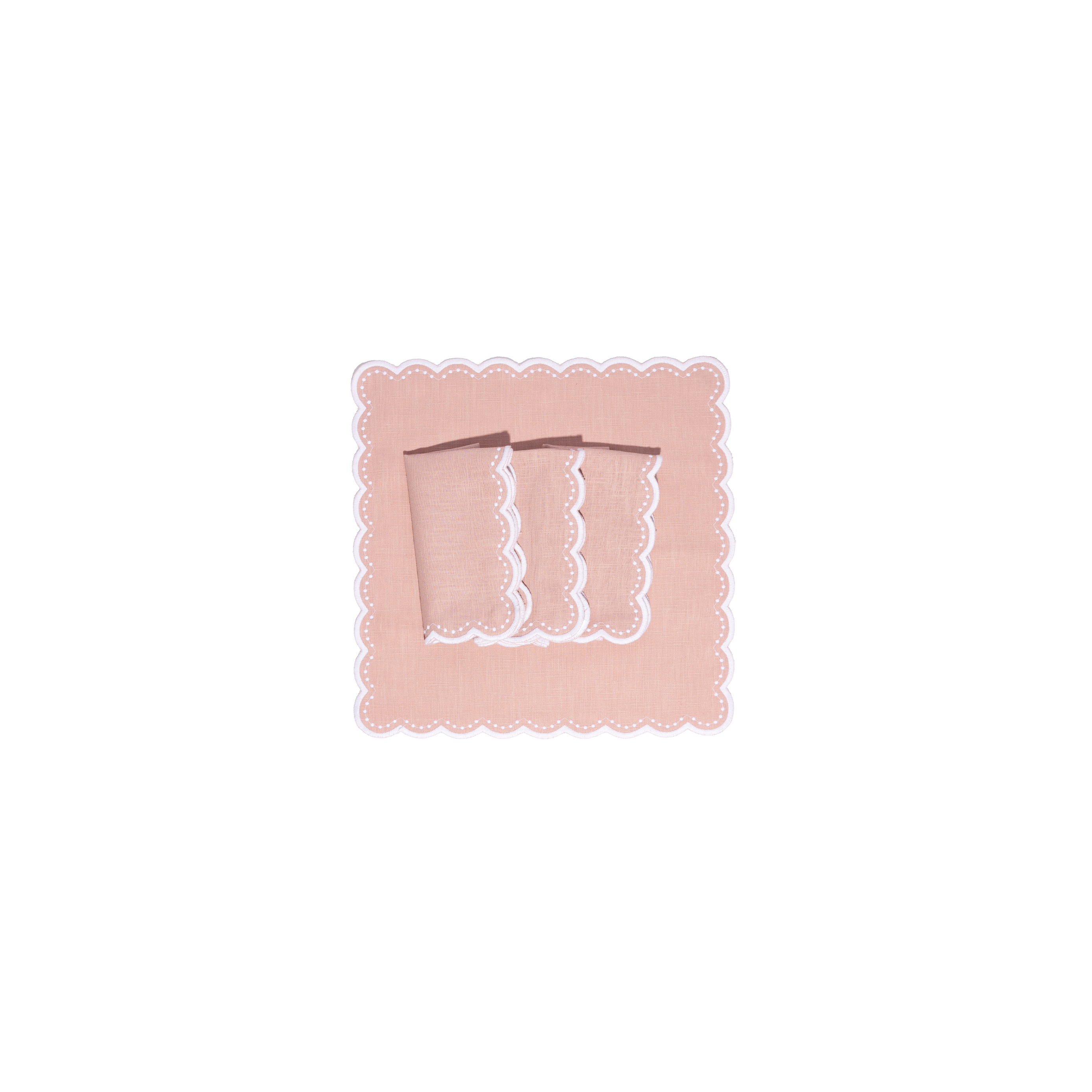Bluebell Dusty Pink with White Napkins (set of 4)