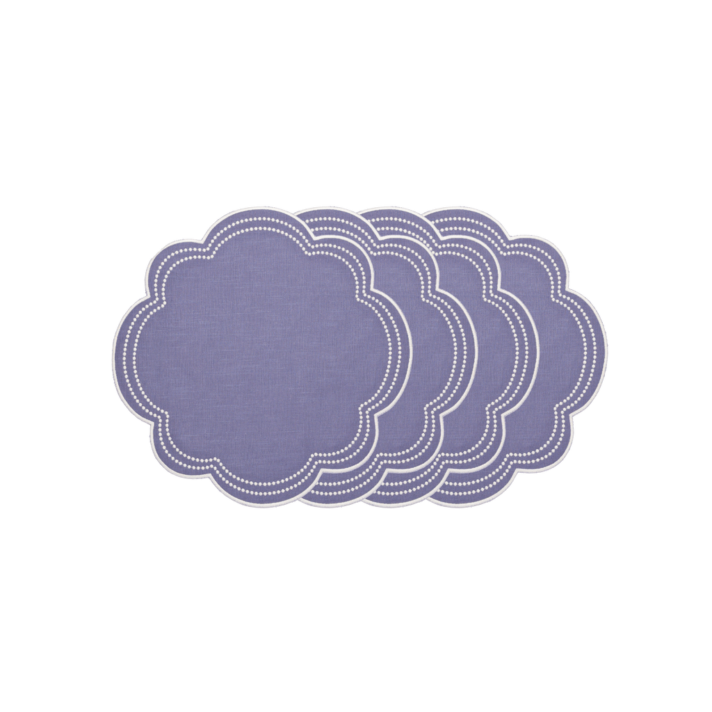 Daisy Purple Blue with White Placemat (set of 4)