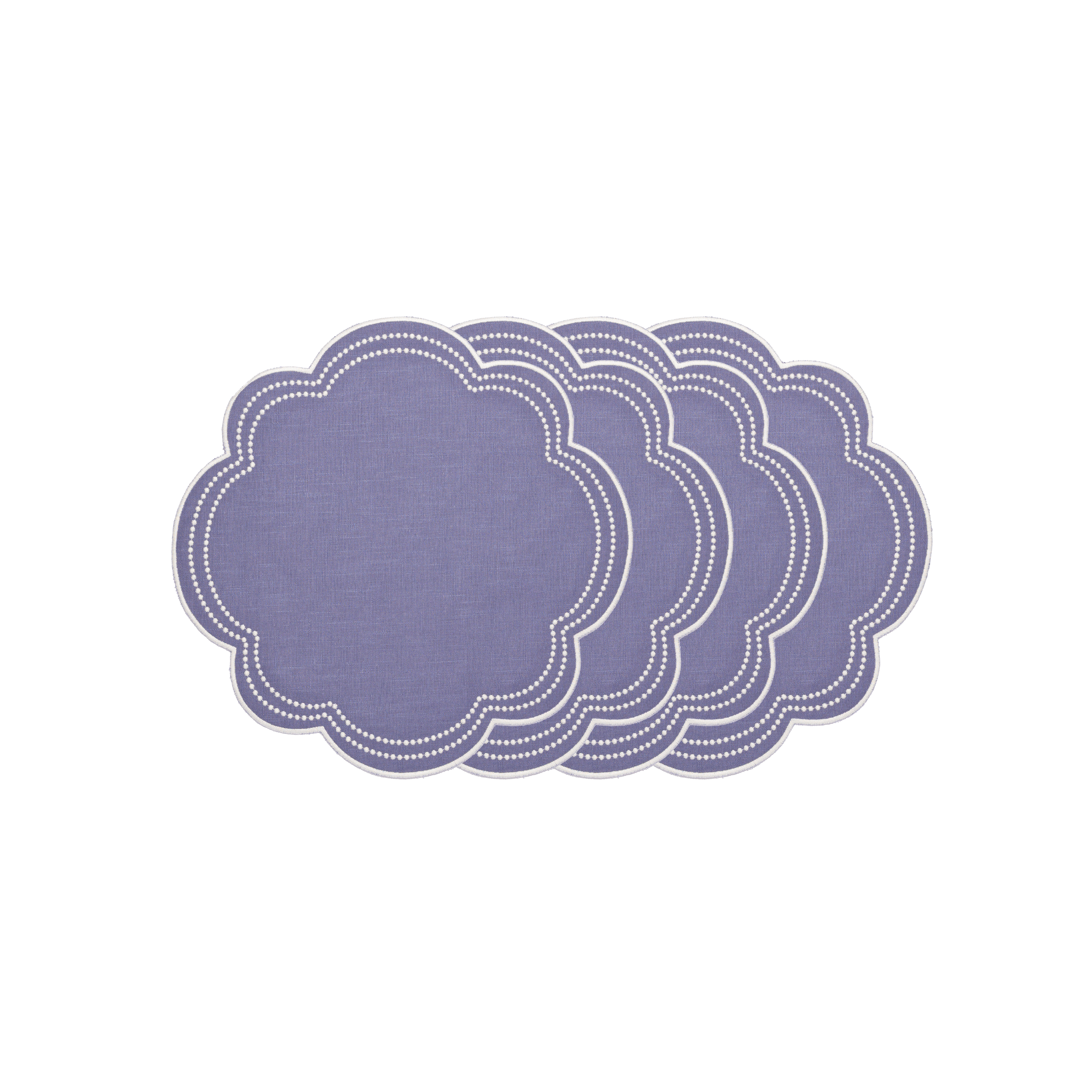 Daisy Purple Blue with White Placemat (set of 4)