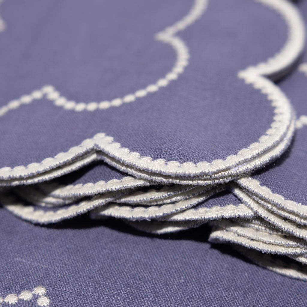 Daisy Purple Blue with White Napkins (set of 4)