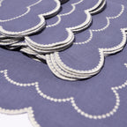 Daisy Purple Blue with White Napkins (set of 4)