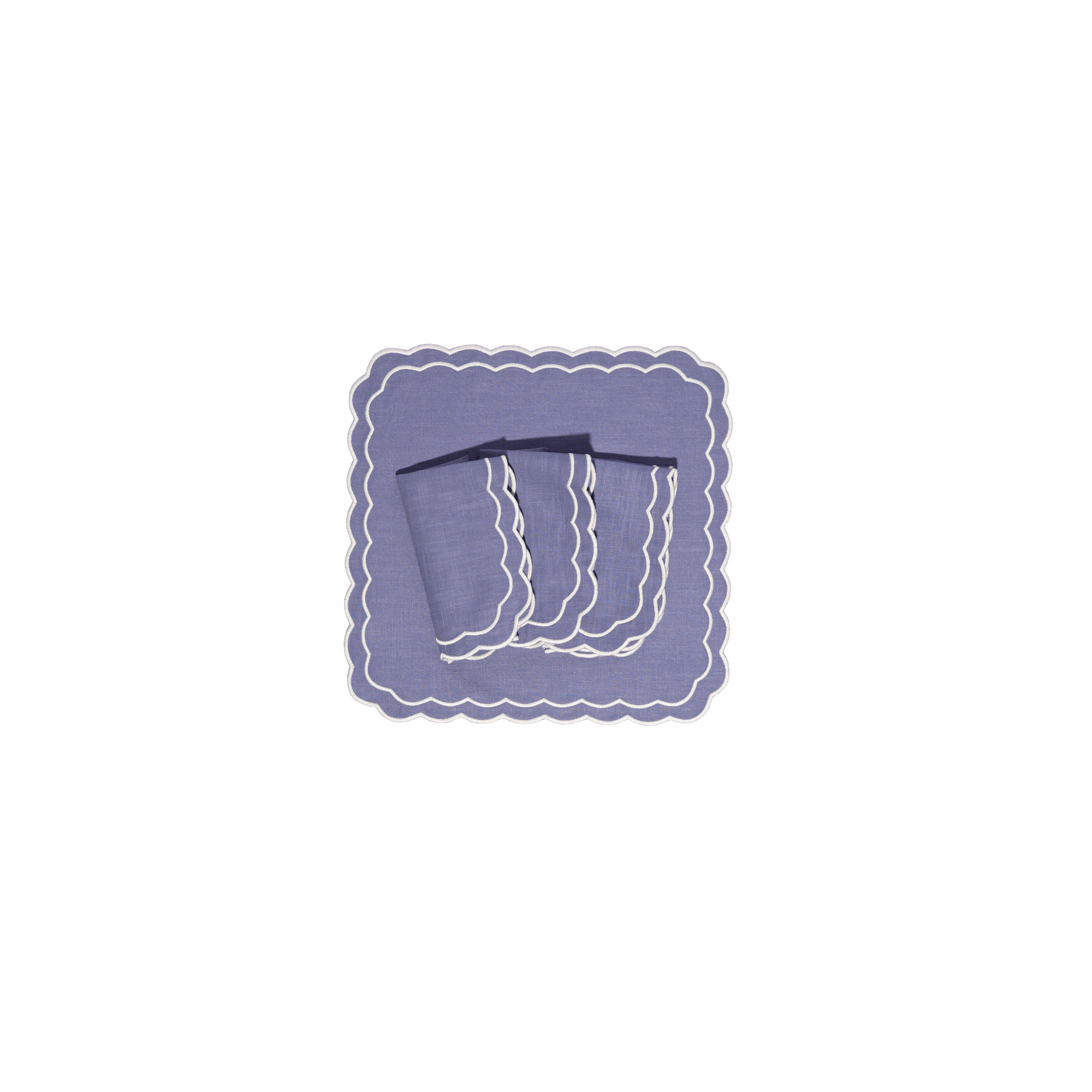 Marigold Purple Blue with White Napkins (set of 4)