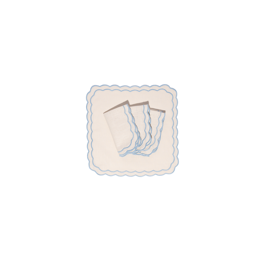 Marigold Blue with white Napkins (set of 4)