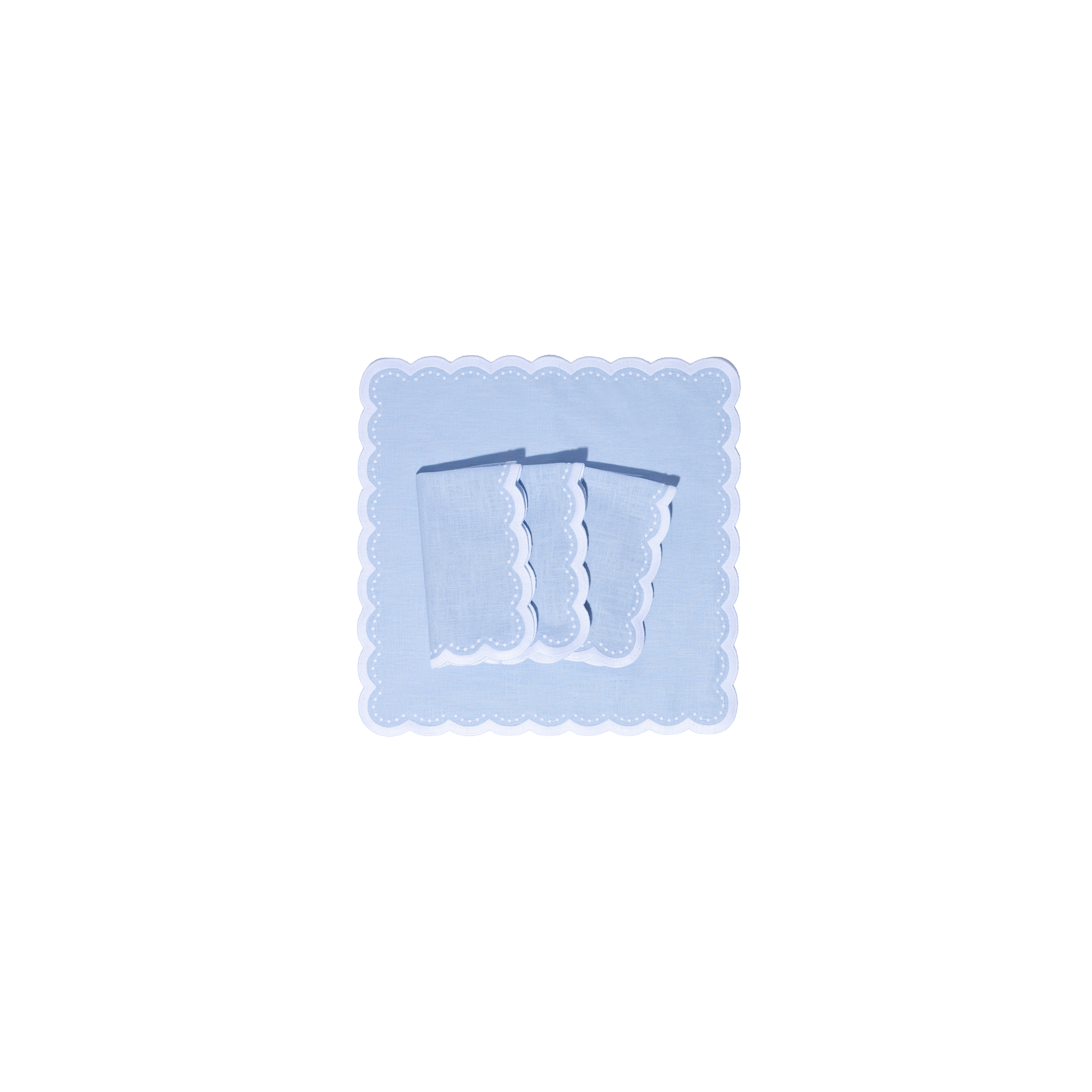 Bluebell Pale Blue with White Napkins (set of 4)