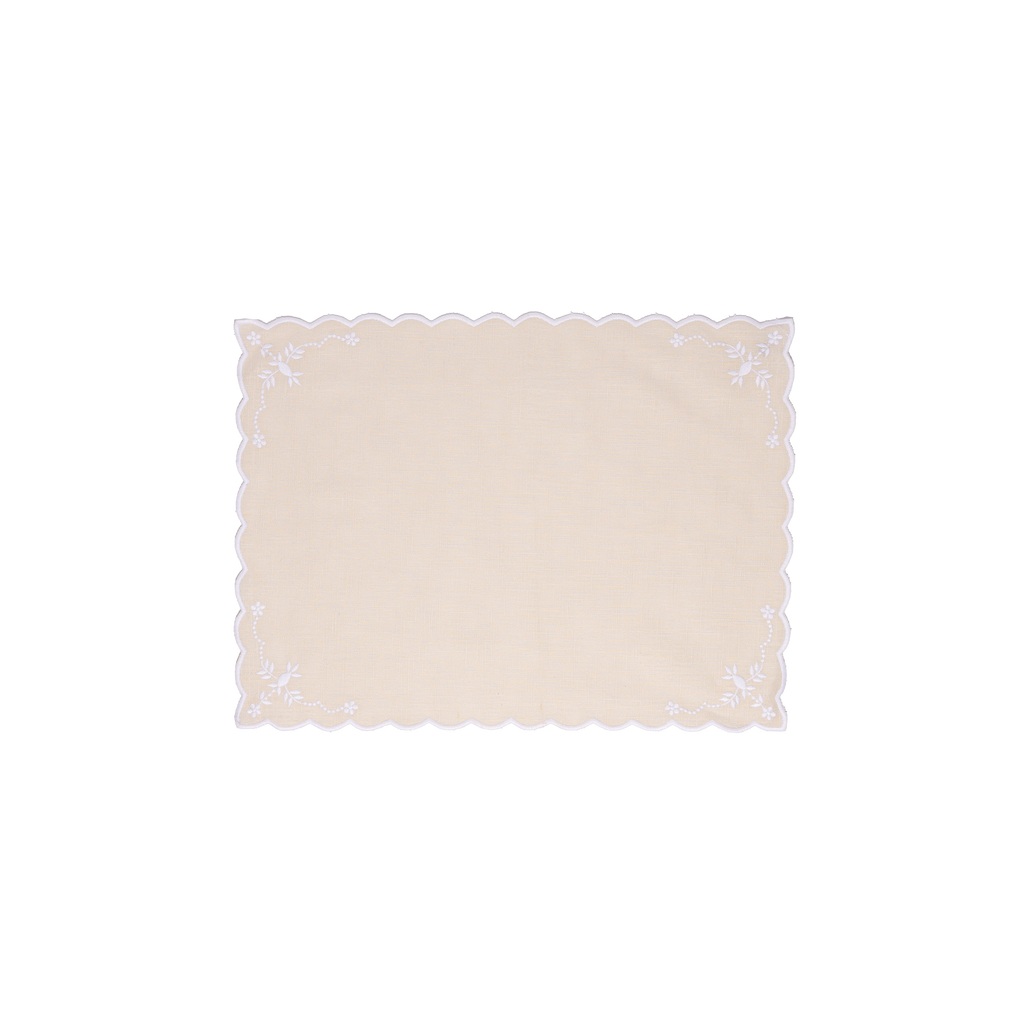 Floral Placemat in Sand (set of 4)