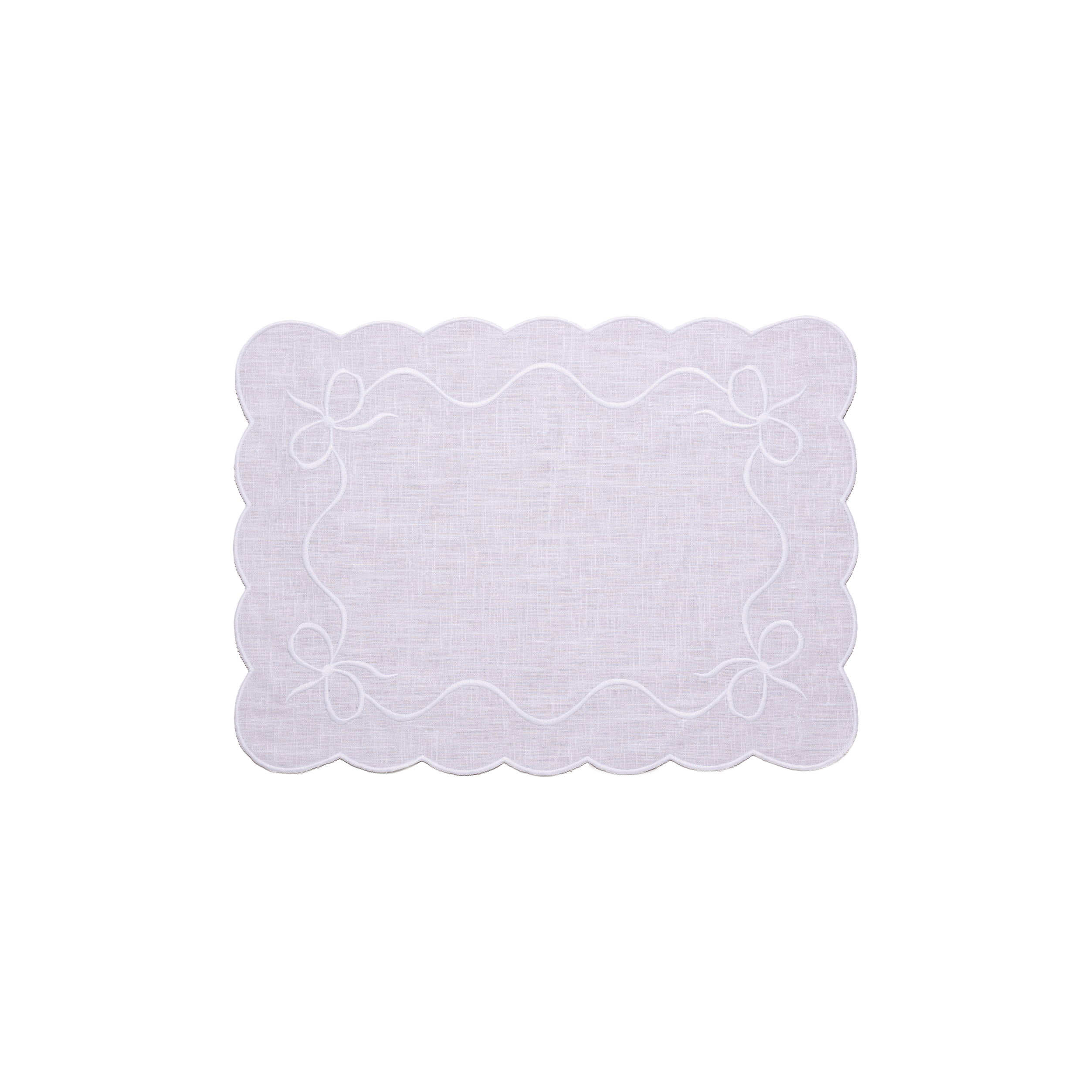 Classic Bow White on White Placemats (set of 4)
