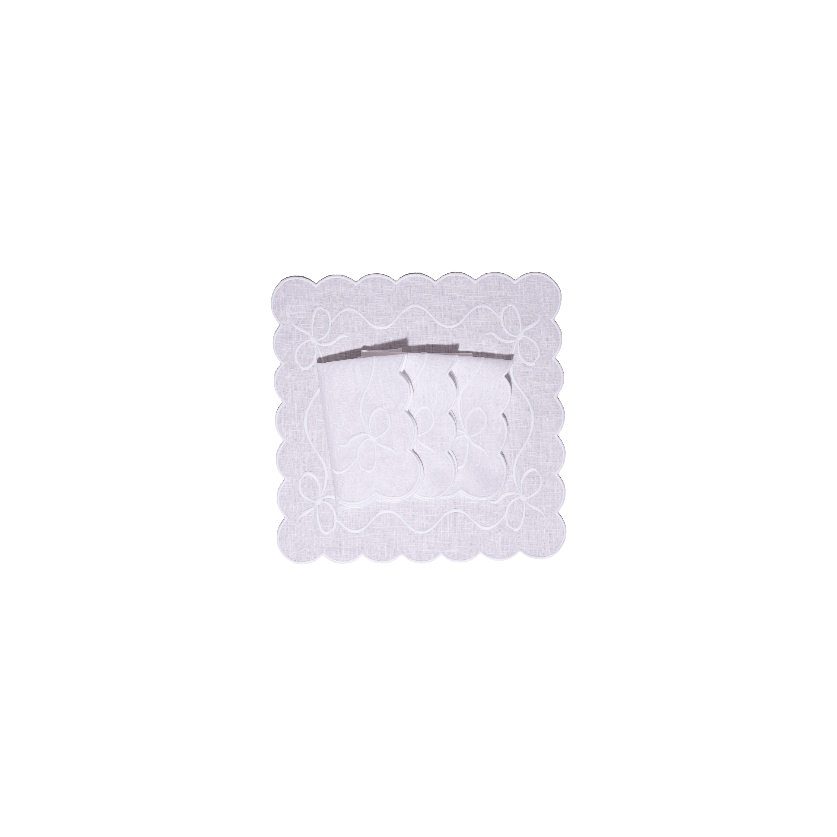 Classic Bow White on White Napkins (set of 4)
