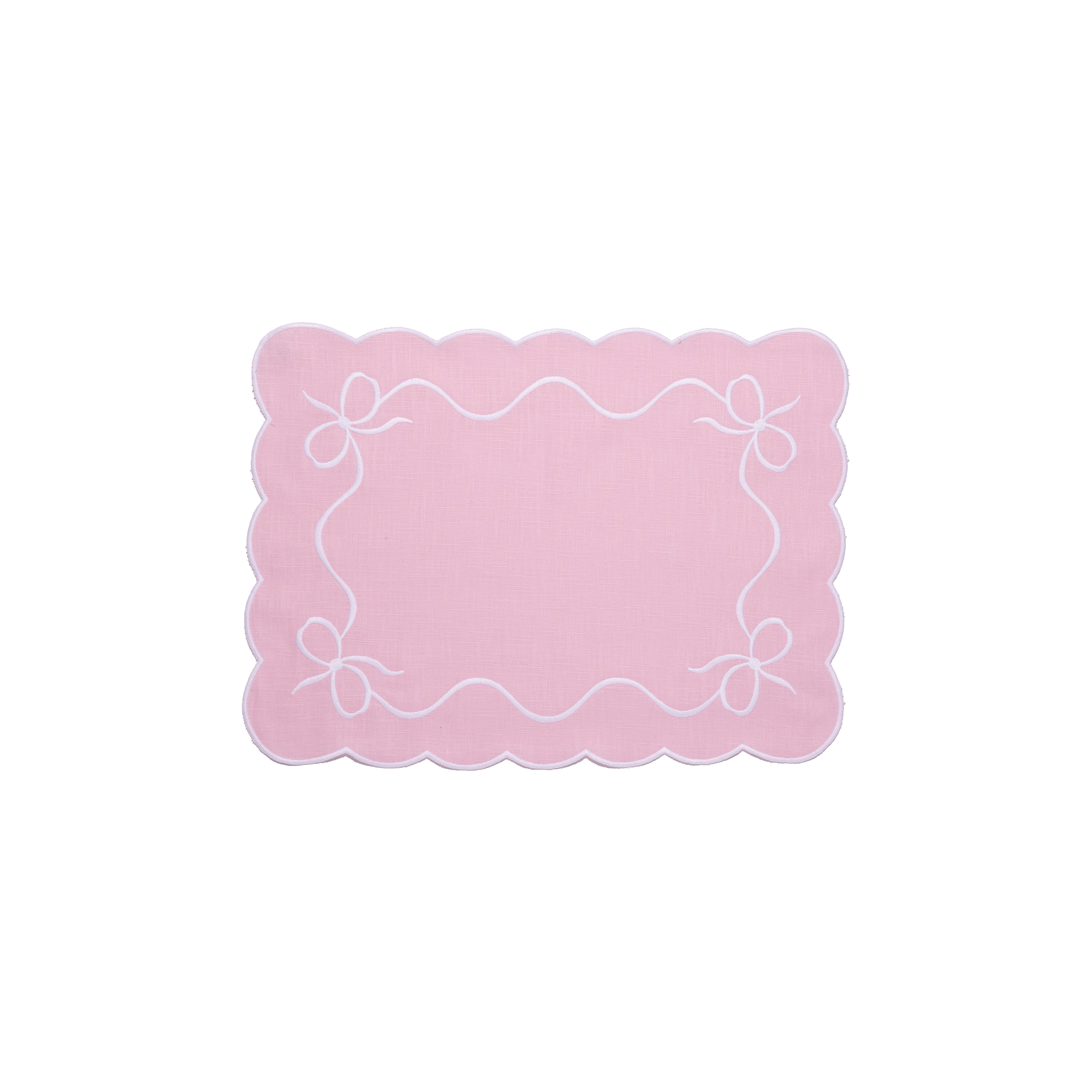 Classic Bow Baby Pink with White Placemats (set of 4)