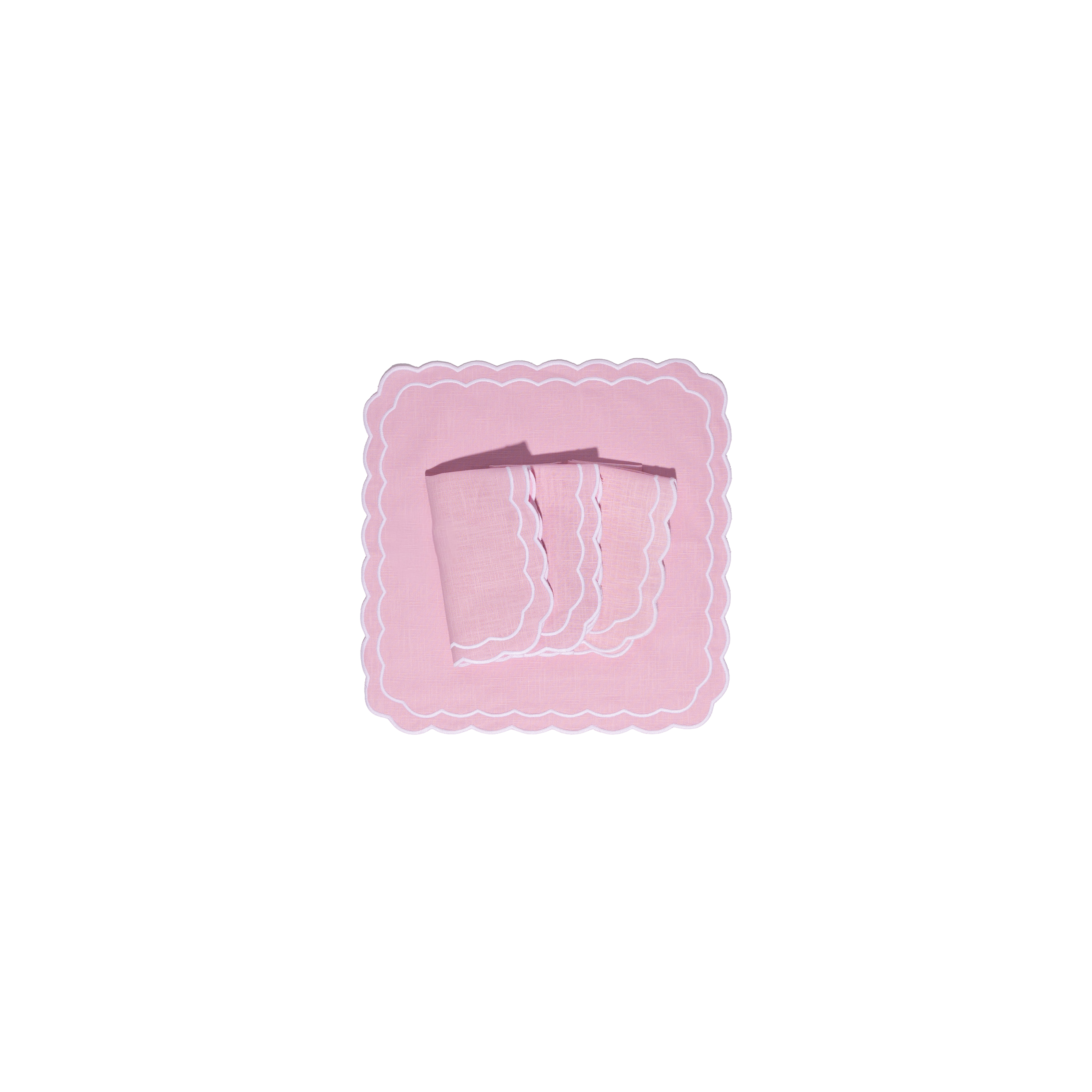 Marigold Baby Pink with White Napkins (set of 4)