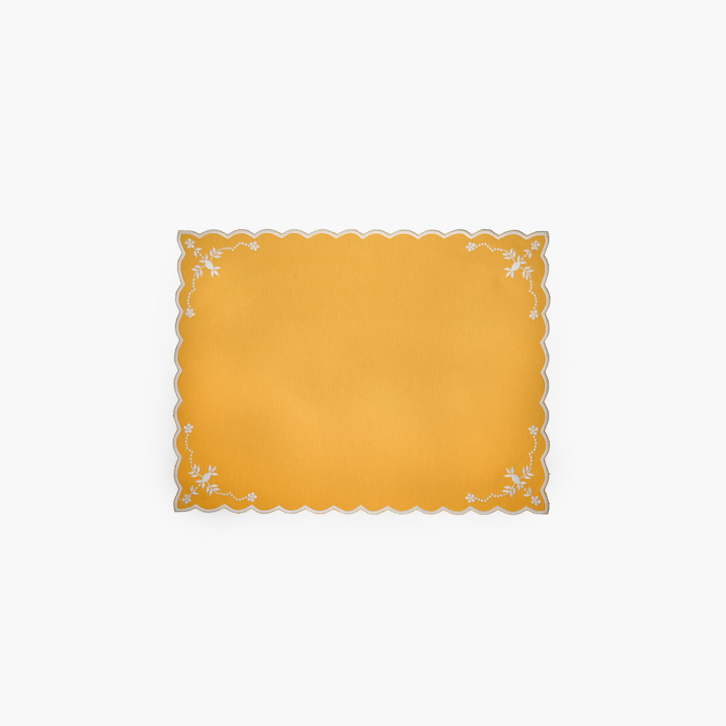 Floral Turkish Yellow with White Placemats (set of 4)