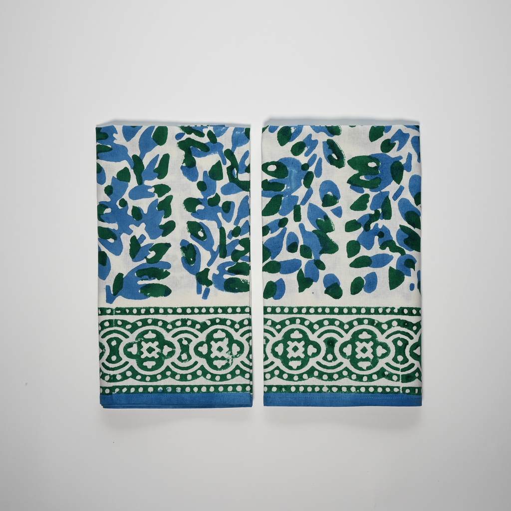 Oliva Sea Green/ Blue Napkins (set of 4)