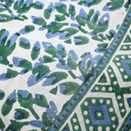 Olivia Indigo/ Green Tablecloth
