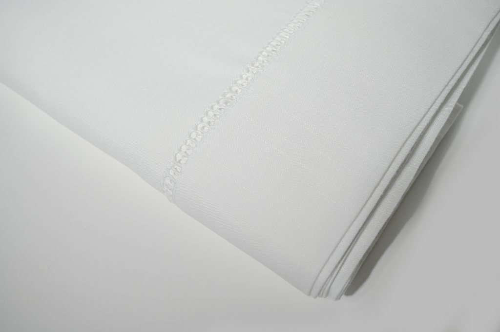 Hemstitch White Tablecloth