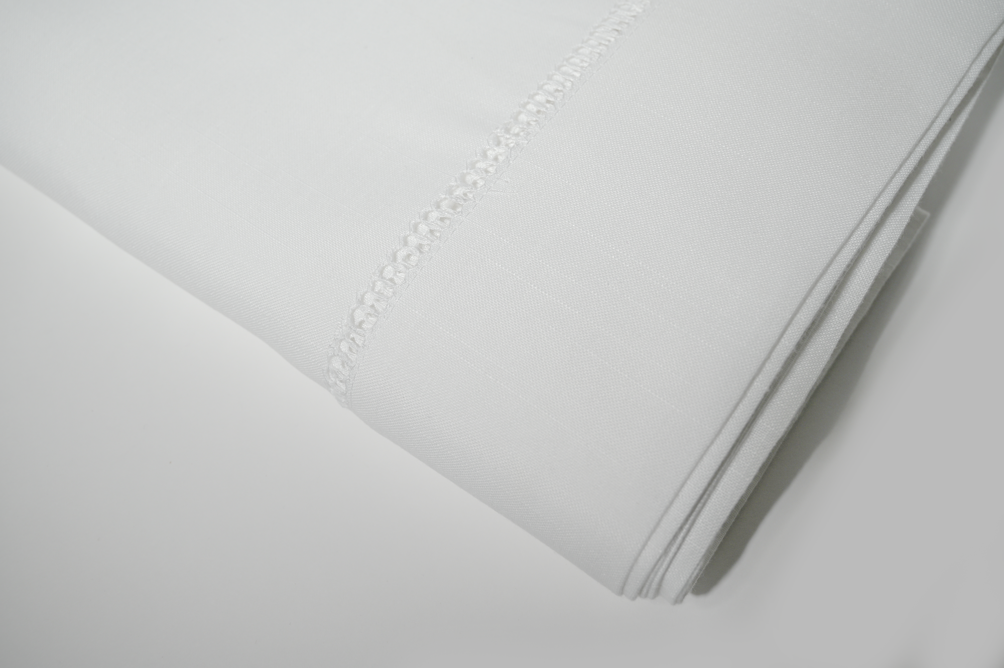 Hemstitch White Tablecloth