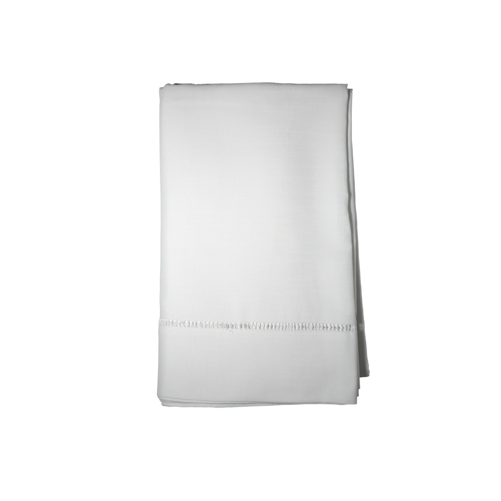 Hemstitch White Tablecloth