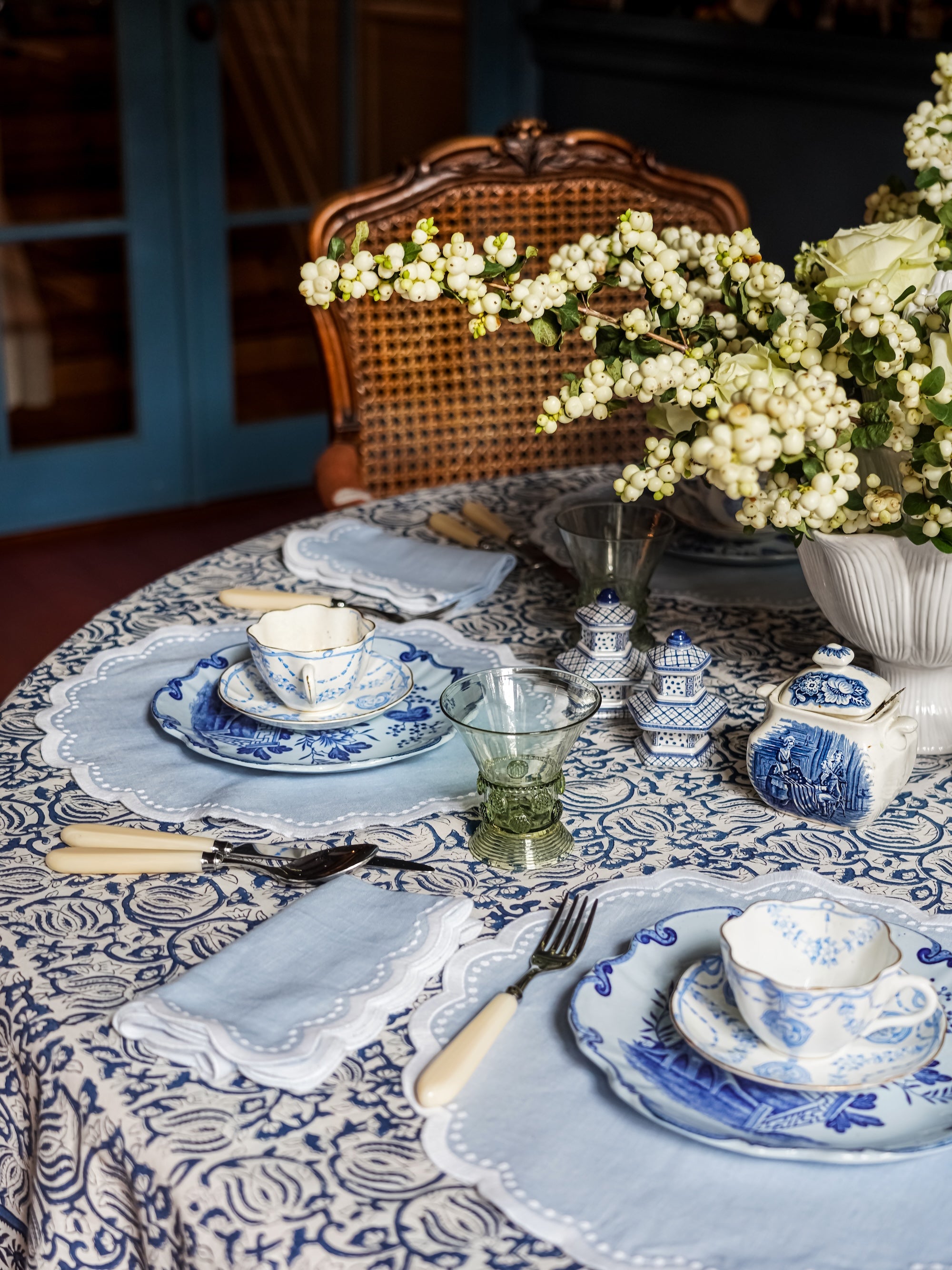 Bluebell Oval Pale Blue Placemats (set of 4)