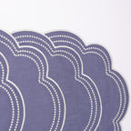 Add Henriette - Luxury Linens Daisy Placemat in Purple Blue (set of 4)