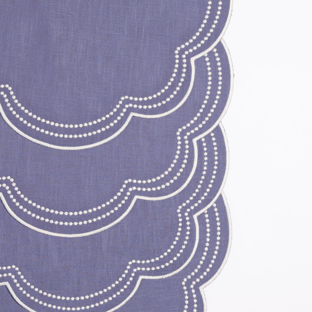 Add Henriette - Luxury Linens Daisy Placemat in Purple Blue (set of 4)