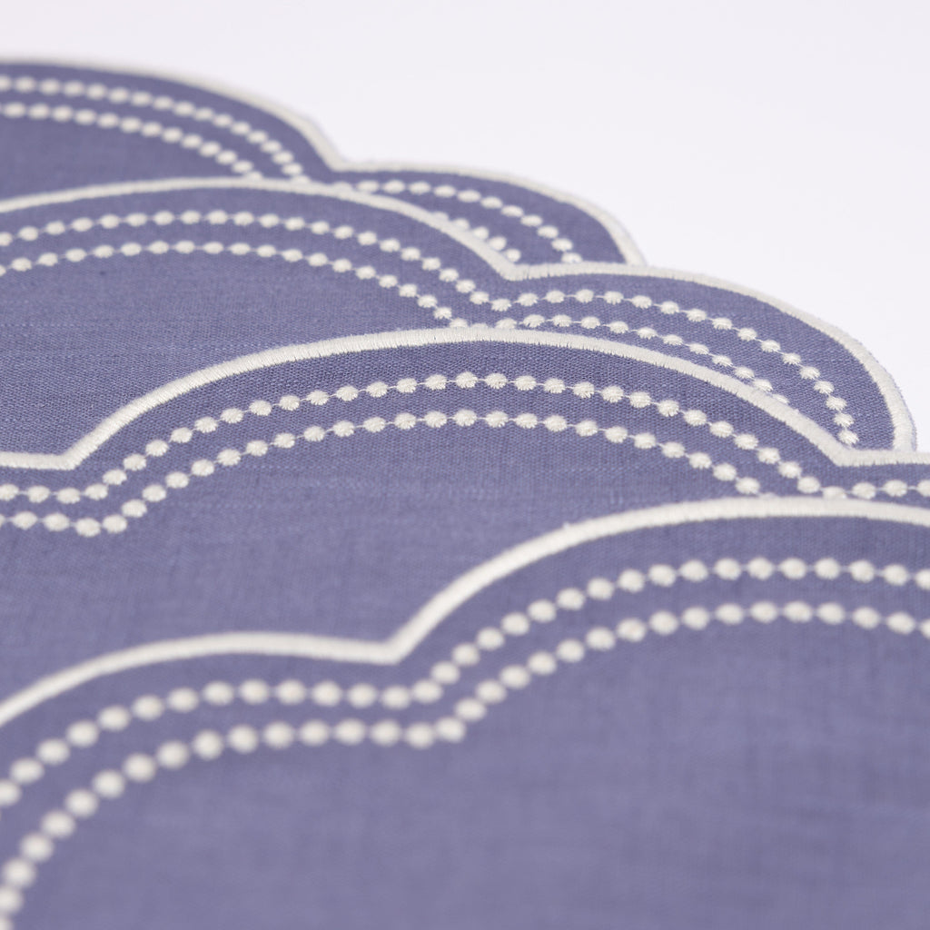 Add Henriette - Luxury Linens Daisy Placemat in Purple Blue (set of 4)
