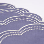 Add Henriette - Luxury Linens Daisy Placemat in Purple Blue (set of 4)