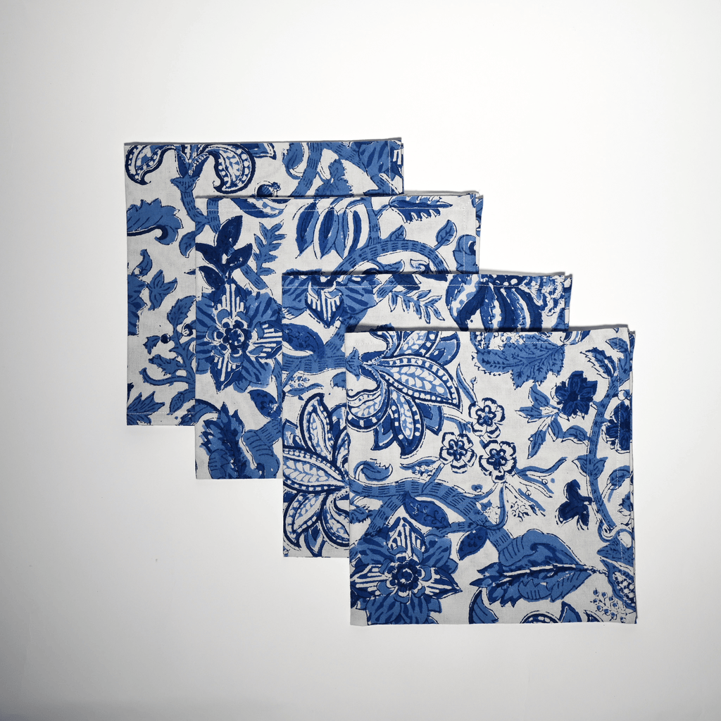 Henriette - Luxury Linens Blue Orient Napkins (set of 4)