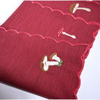 Henriette - Luxury Linens Burgundy Scalloped Mushroom Napkins (set of 4)