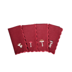 Henriette - Luxury Linens Burgundy Scalloped Mushroom Napkins (set of 4)