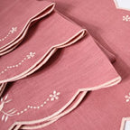 Henriette - Luxury Linens Clay Pink Floral Napkins (set of 4)