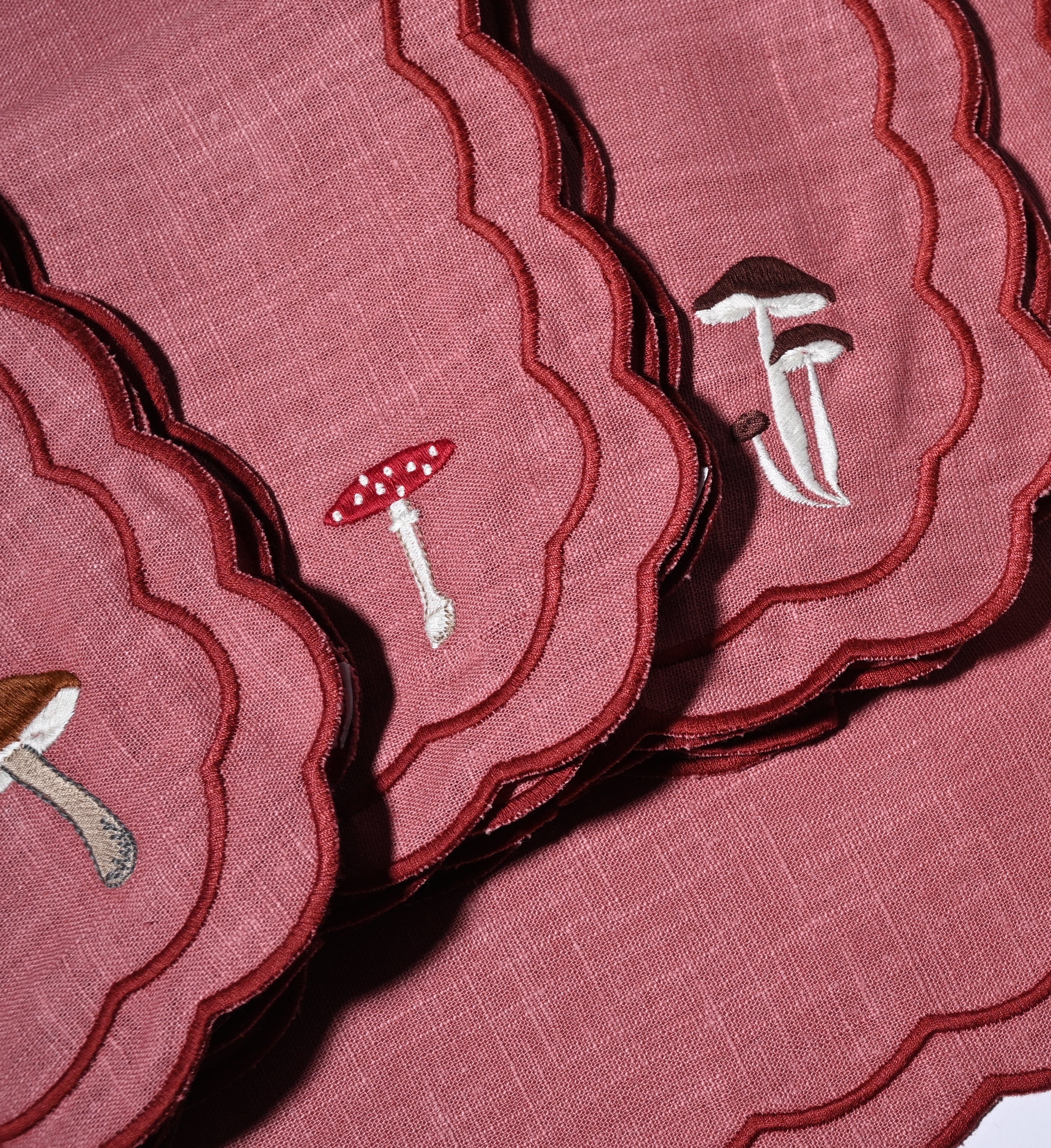 Henriette - Luxury Linens Clay Pink Mushroom Marigold Napkins (set of 4)