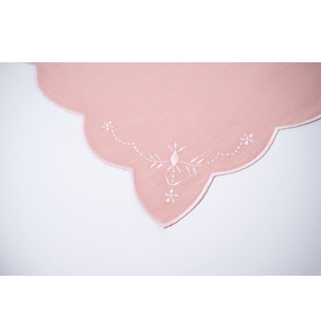 Henriette - Luxury Linens Dusty Pink Floral with Pink Napkins (set of 4)