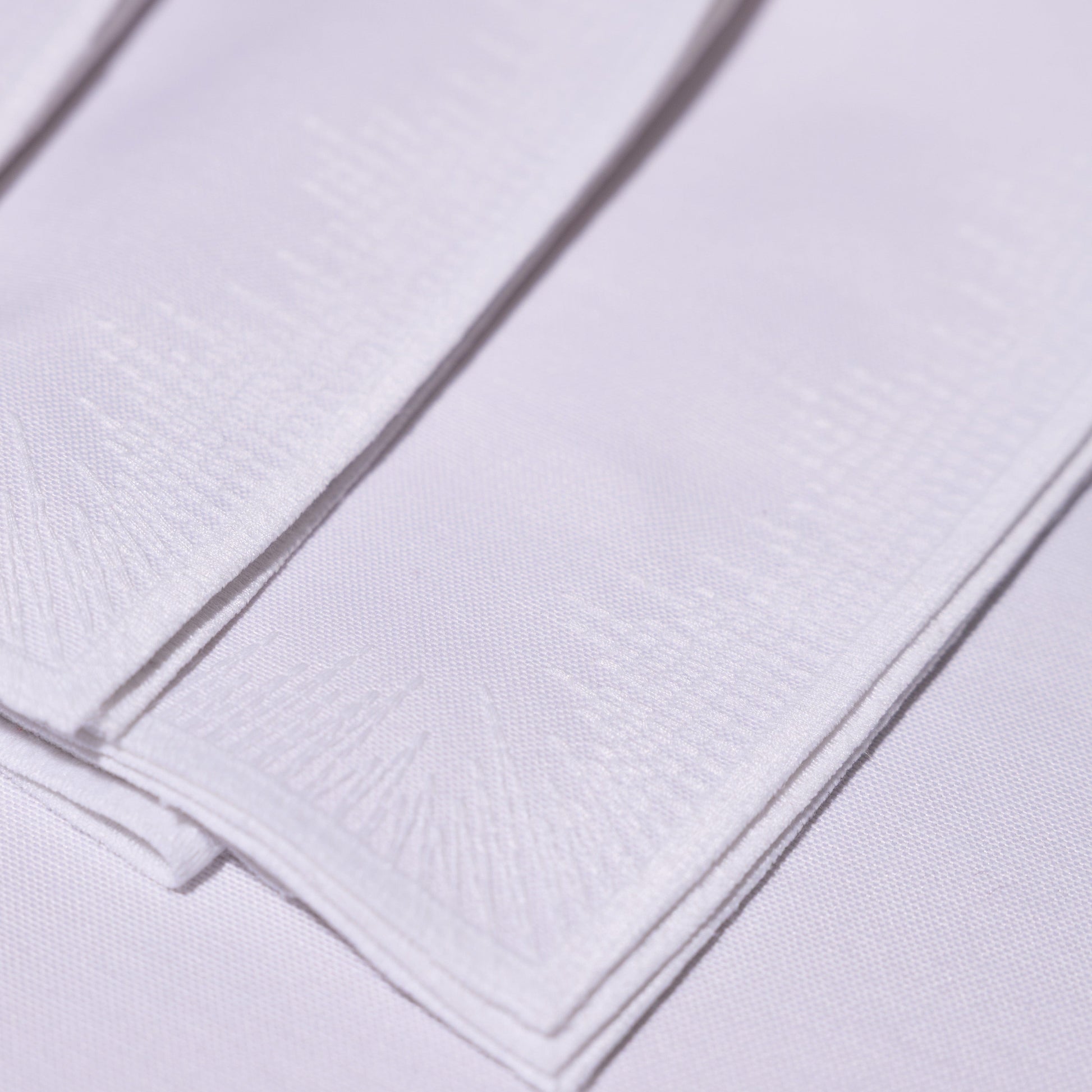 Henriette - Luxury Linens Flamestitch Napkin White/White