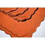 Henriette - Luxury Linens Marigold Dusty Orange with Amber Napkins (set of 4)