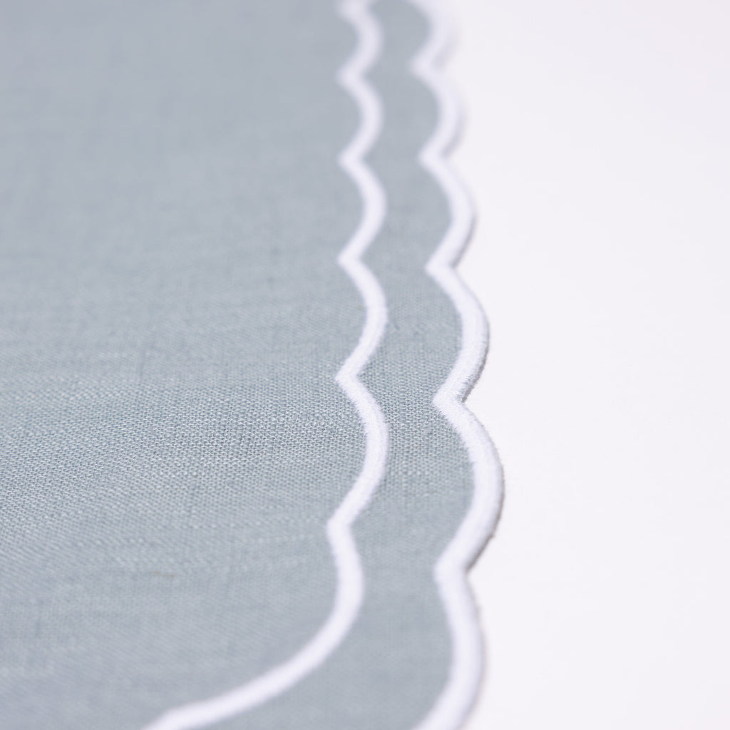 Henriette - Luxury Linens Marigold Stone Blue Napkins
