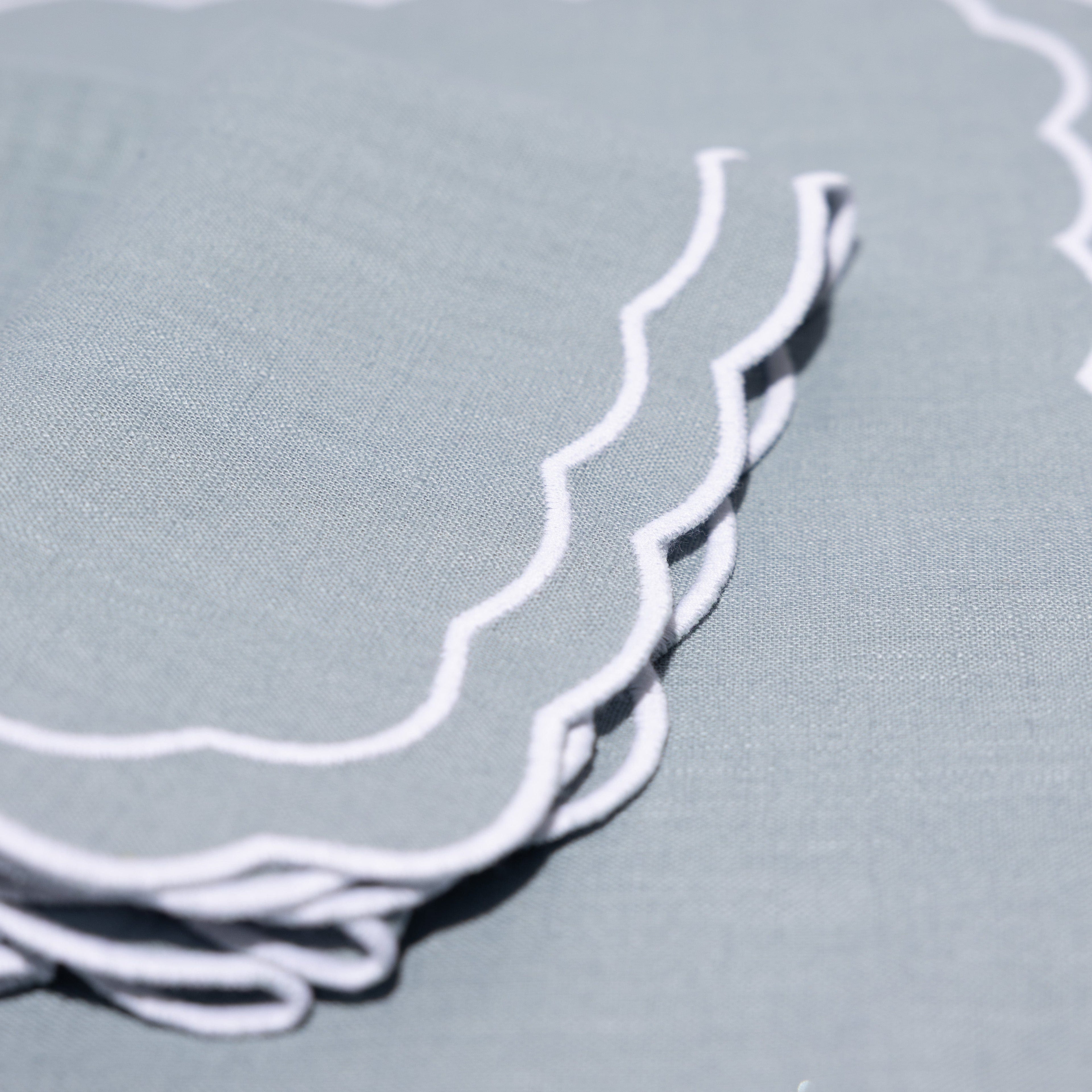 Henriette - Luxury Linens Marigold Stone Blue Napkins