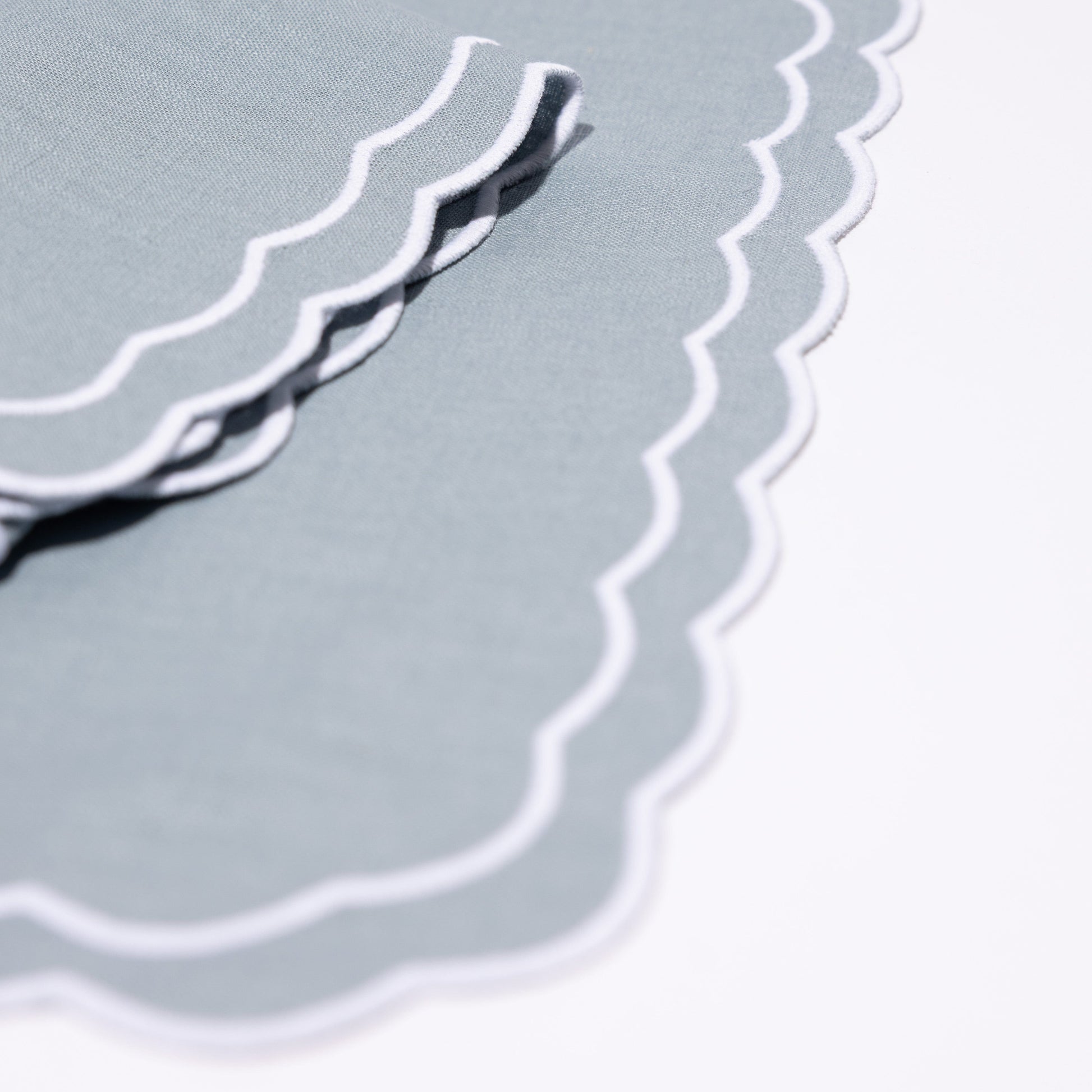 Henriette - Luxury Linens Marigold Stone Blue Napkins