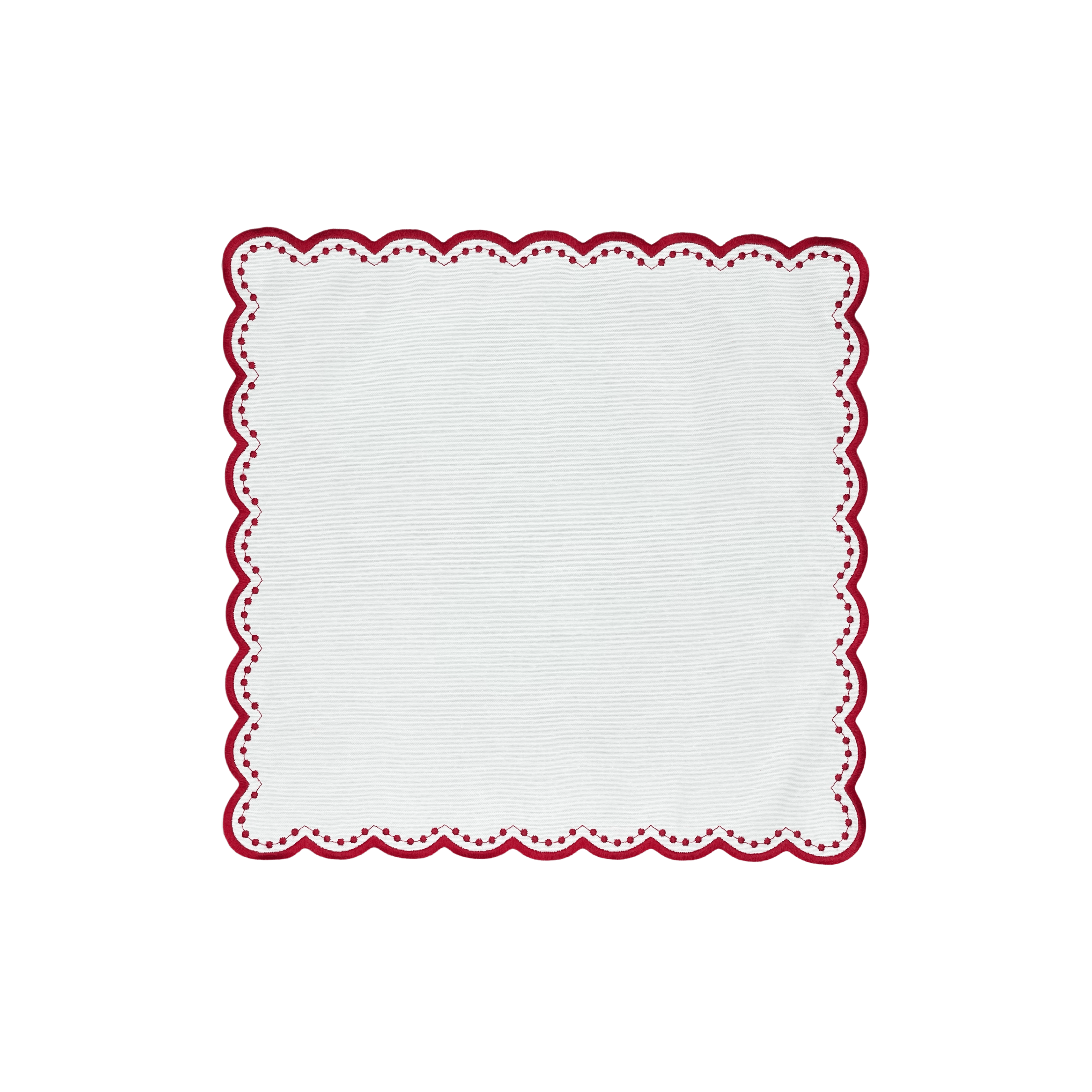 Henriette - Luxury Linens Napkins Bella White with Ruby Red Napkins (set of 4)