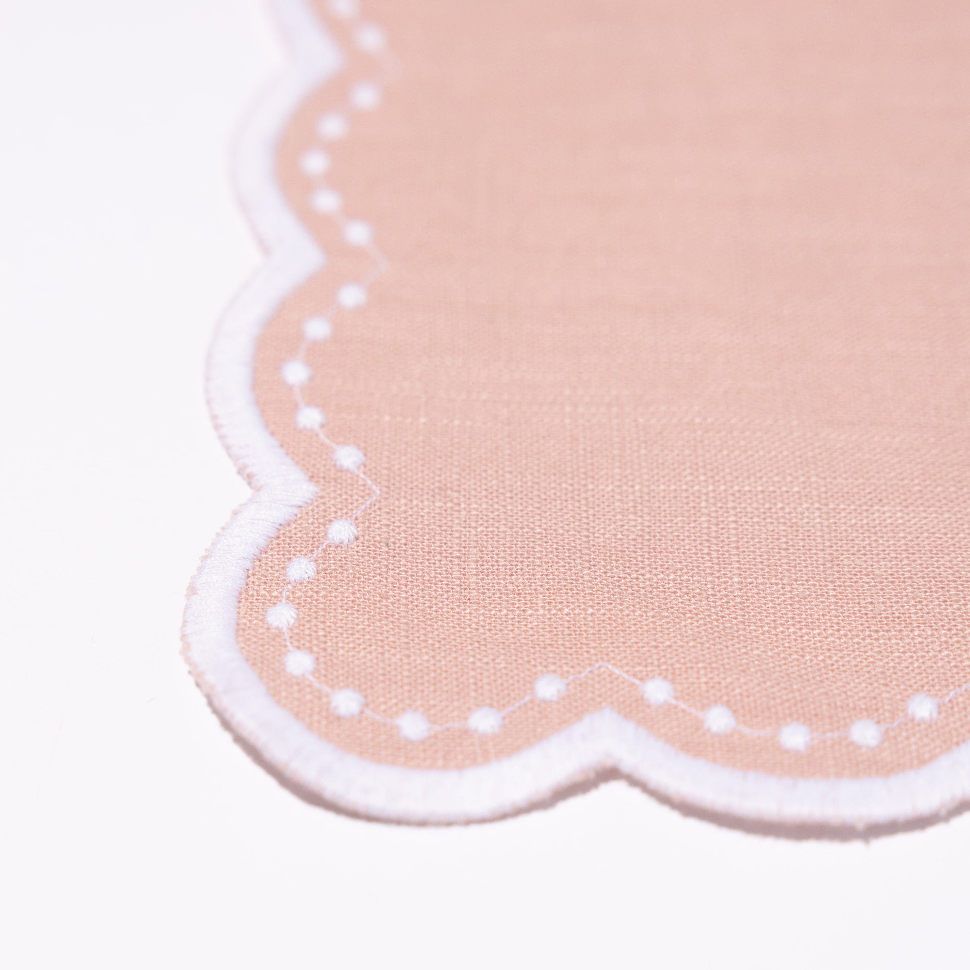 Henriette - Luxury Linens Napkins Bluebell Dusty Pink Napkins (set of 4)