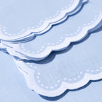 Henriette - Luxury Linens Napkins Bluebell Pale Blue with White Napkins (set of 4)