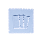 Henriette - Luxury Linens Napkins Bluebell Pale Blue with White Napkins (set of 4)