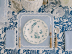 Henriette - Luxury Linens Napkins Bluebell Pale Blue with White Napkins (set of 4)